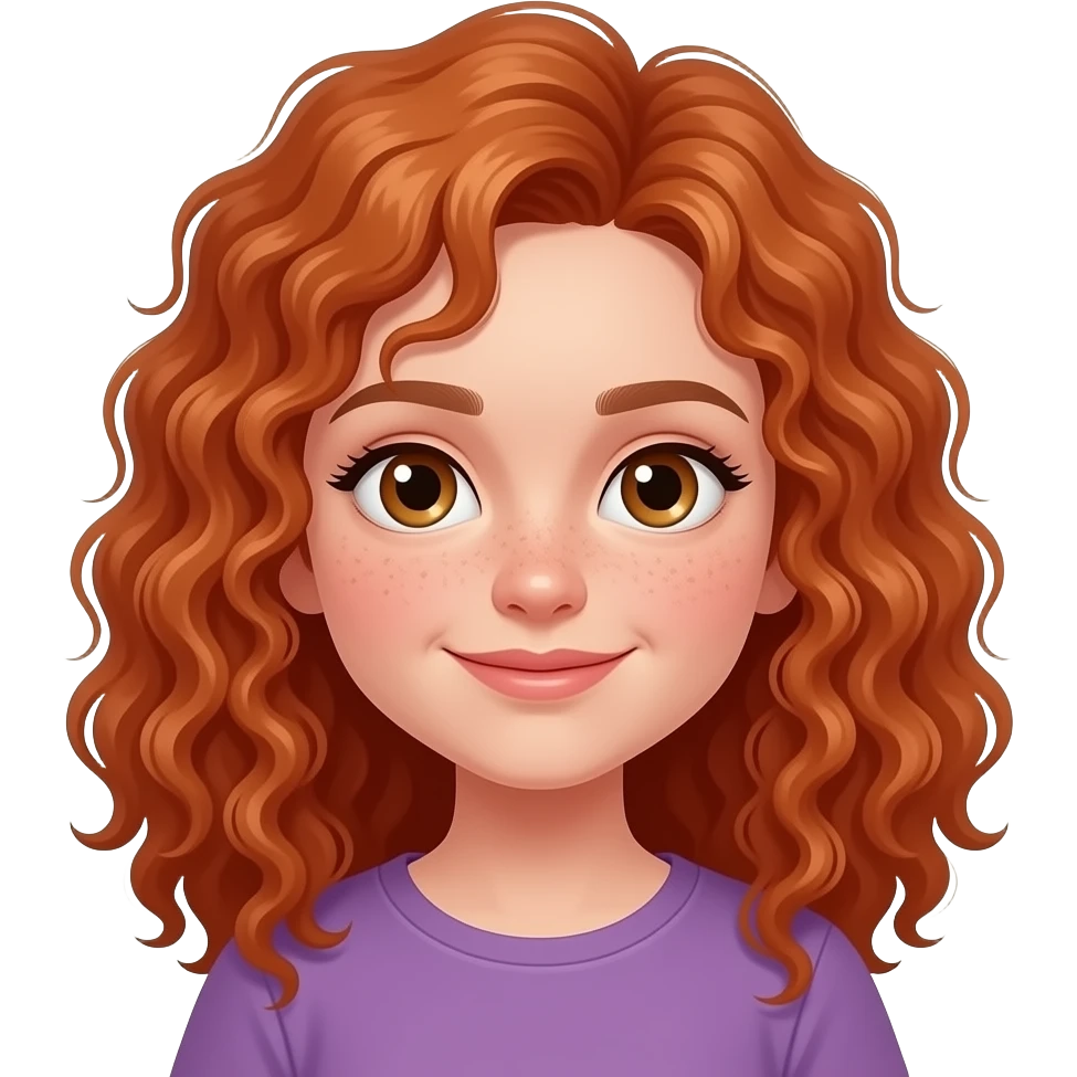 Fille rousse bouclés tâches de rousseur 💣 emoji