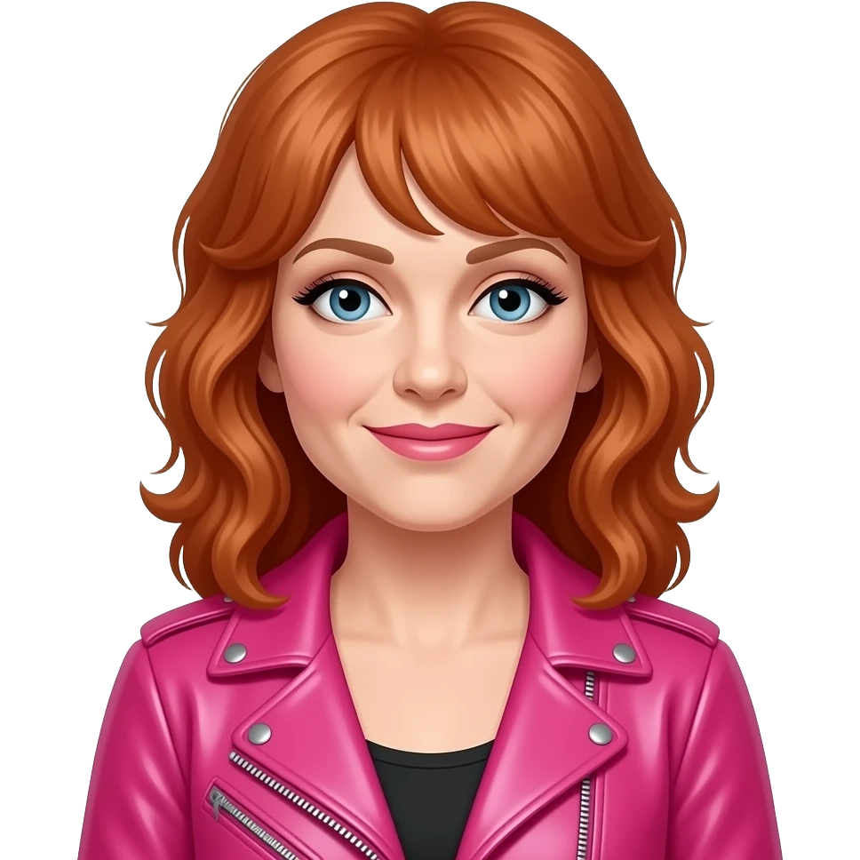 Cyndi Lauper in hot pink leather jacket emoji