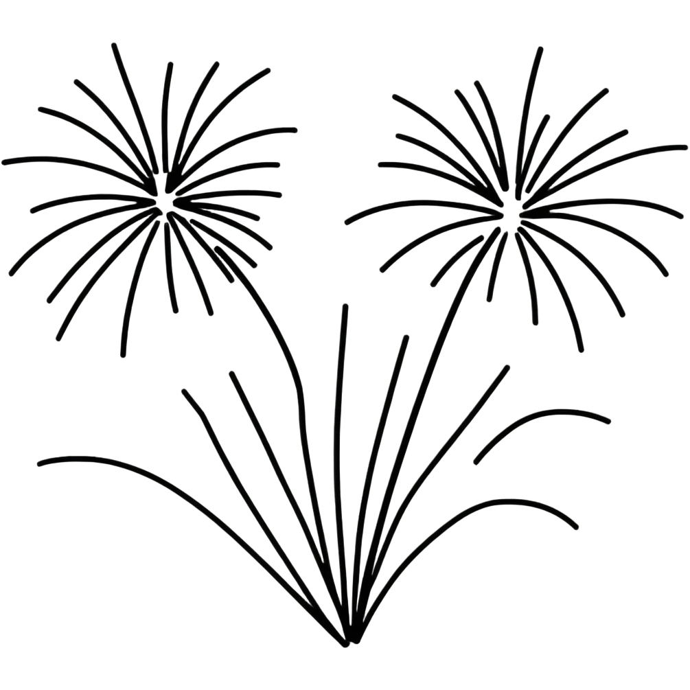 Happy birthday fireworks emoji