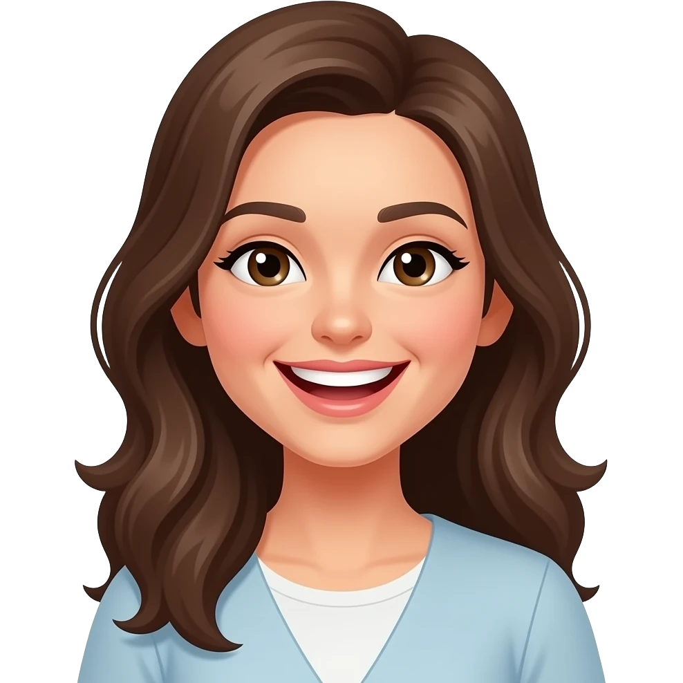 Красивая счастливая смеющаяся женщина emoji