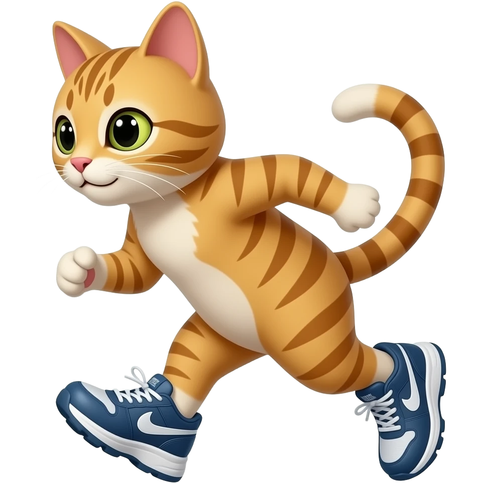 a cat with running shoes emoji