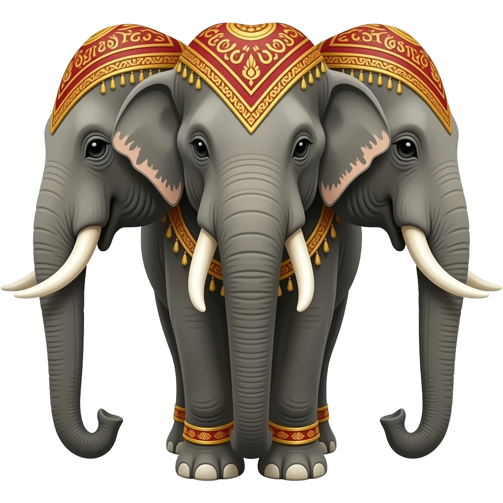 three headed elephant with laos tradition emoji
