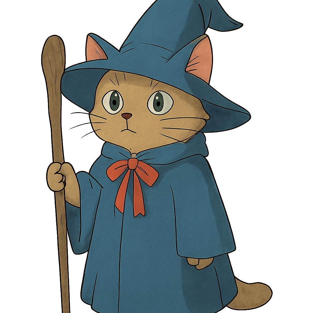 ghibli style wizard cat emoji