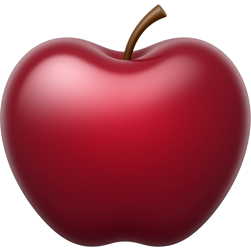 The burgundy heart like apple emoji emoji