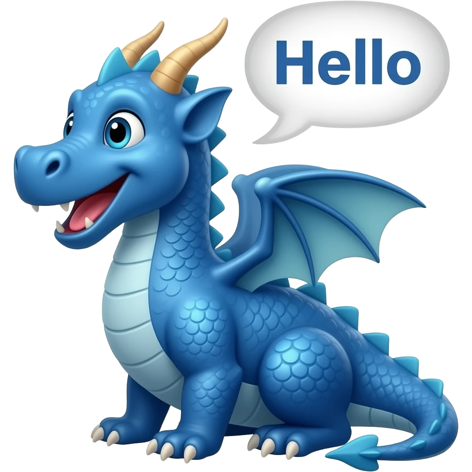 Blue dragon saying hello emoji