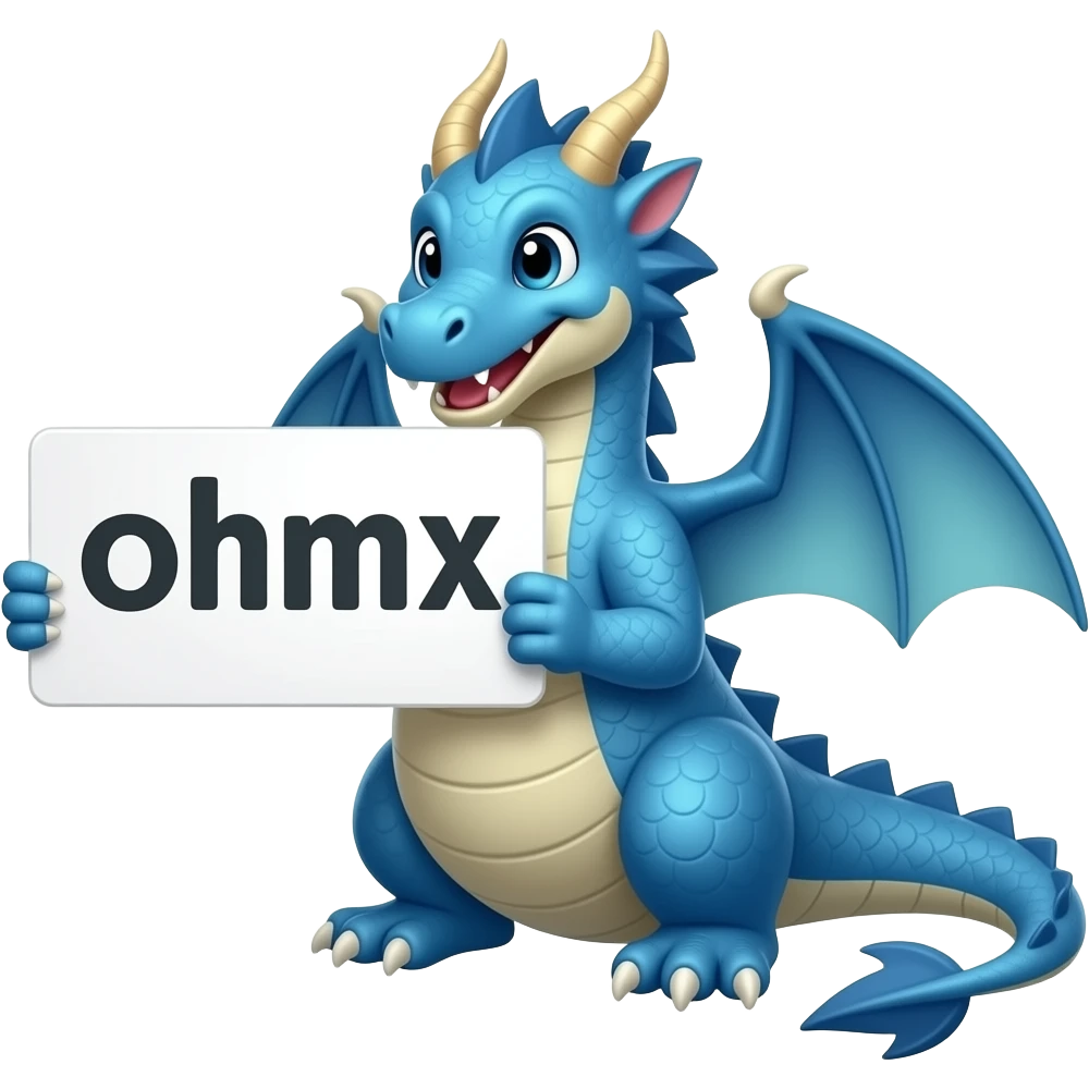 Blue dragon holding following text emoji