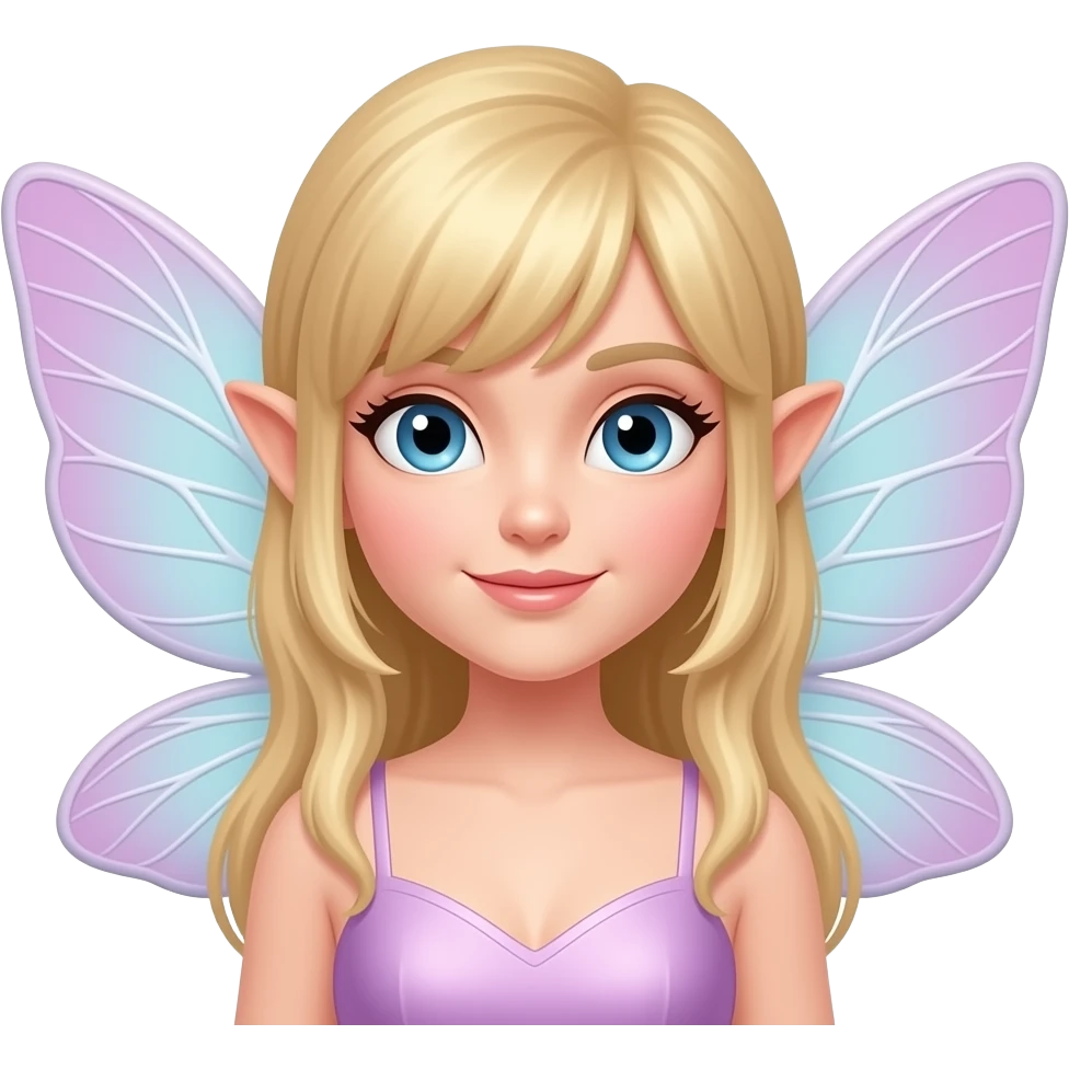 glamourous fairy face and wings sticking out emoji
