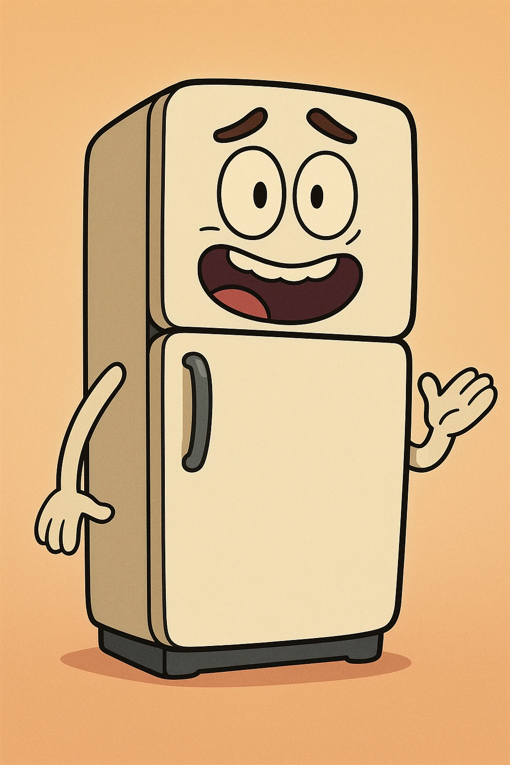 refrigerador, electrodoméstico, estilo cartoon, colores vivos emoji