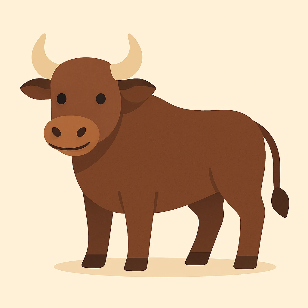 Flat design style ox emoji