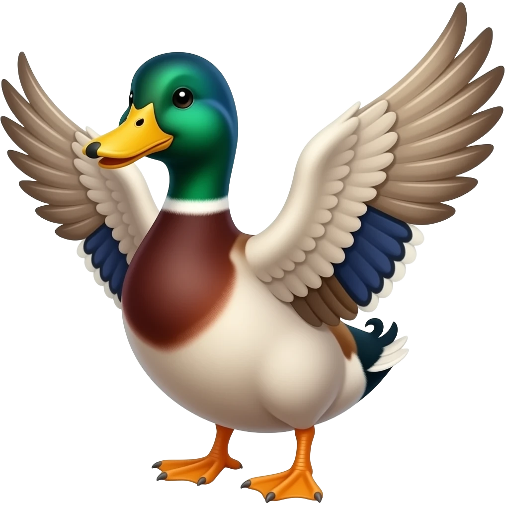 Pride duck flapping emoji