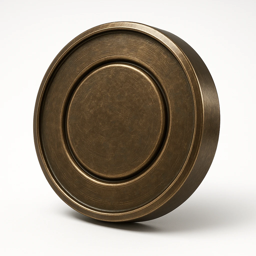 dalgona candy with circle shape, inspired by Squid Game, bronze style emoji