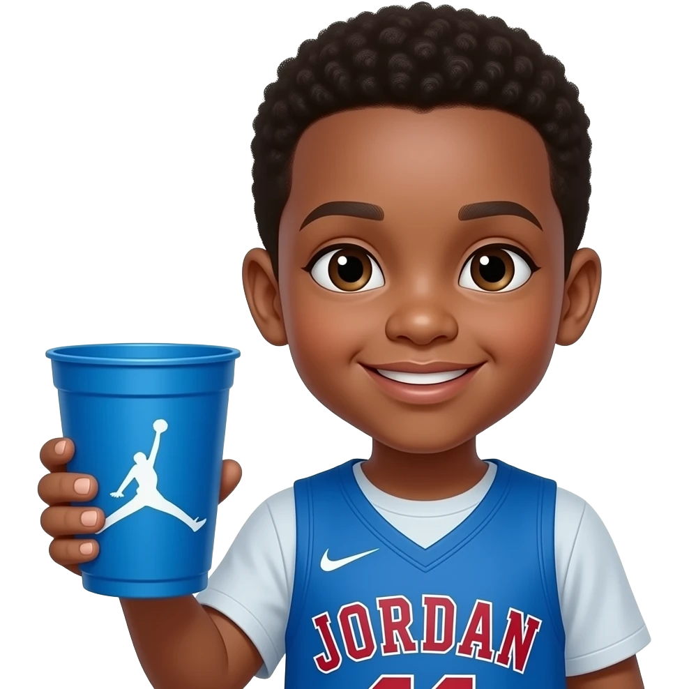 Young kid with Jordan cup emoji