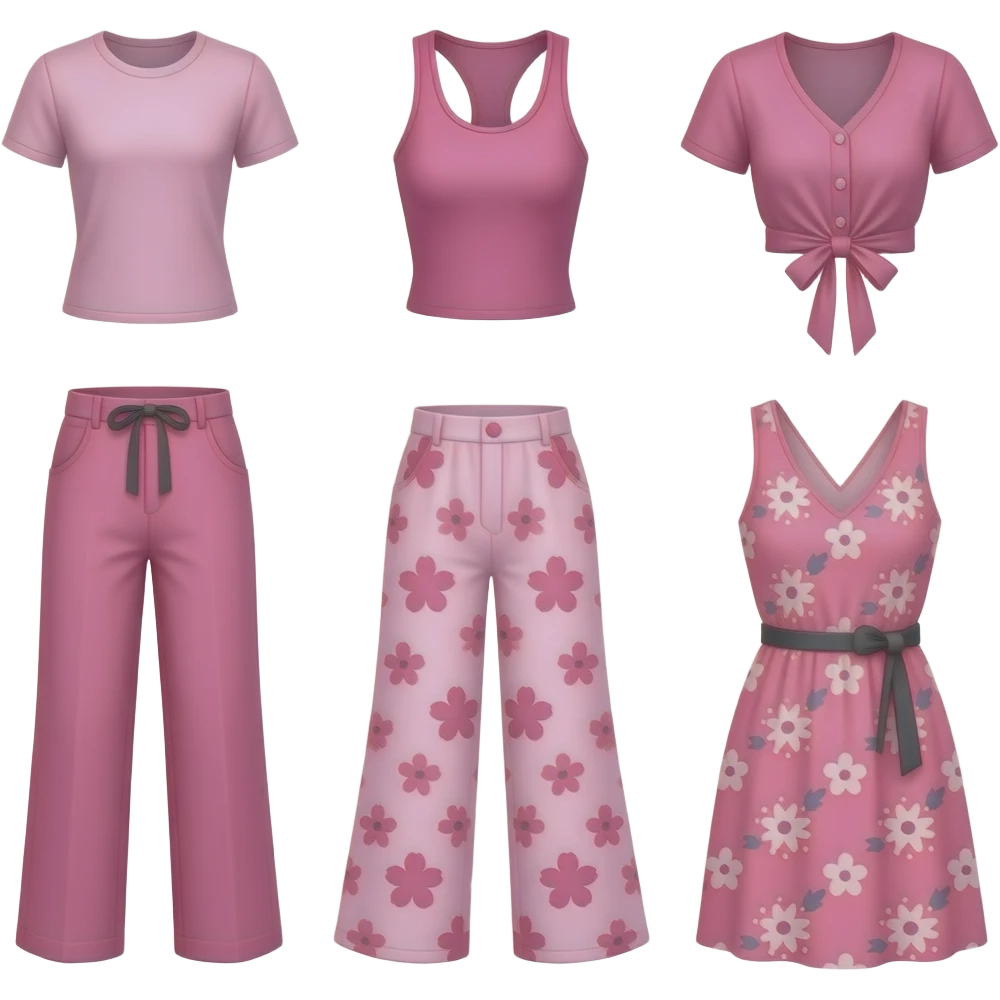 Roupas feminina rosa emoji