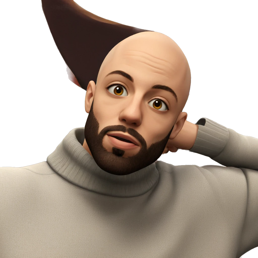 bald male in sweater emoji