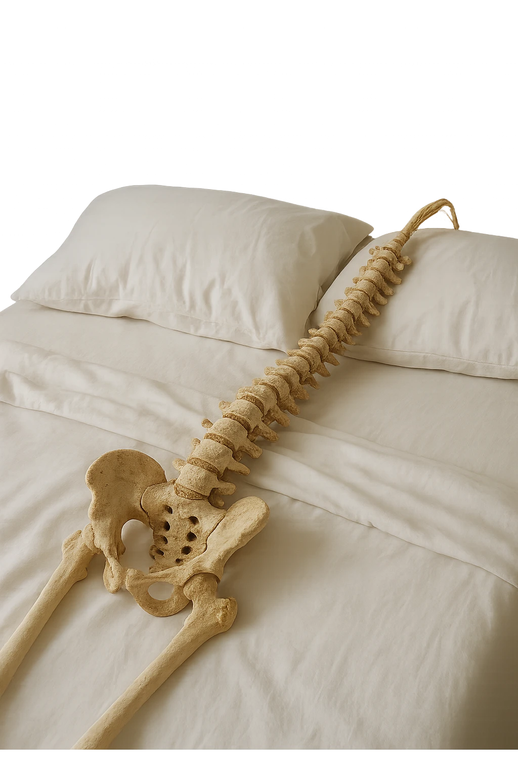 spina dorsale anatomica realistica dorme in un letto emoji