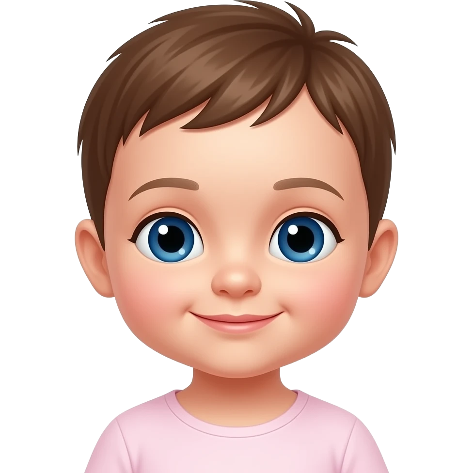 Brown hair blue eyes  girl baby newborn emoji