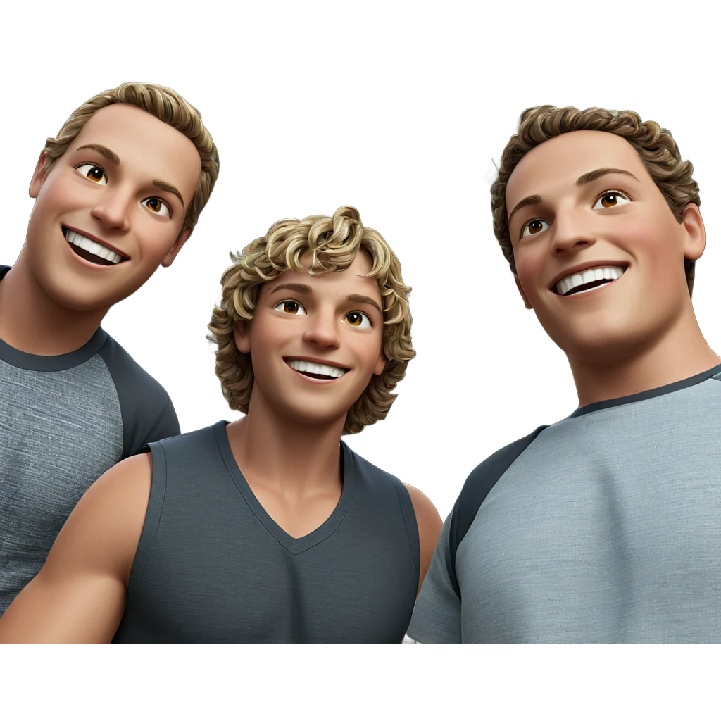 smiling boys in nature emoji