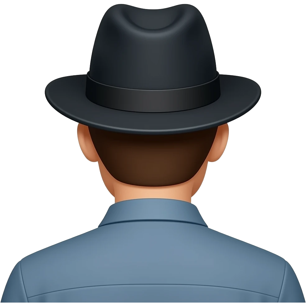 back man with black hat on emoji