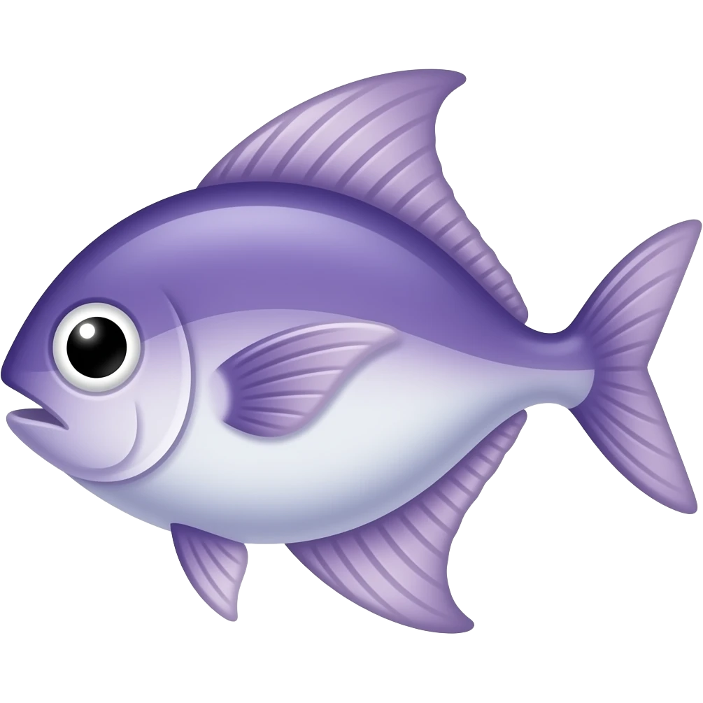 pomfret fish in  purple emoji