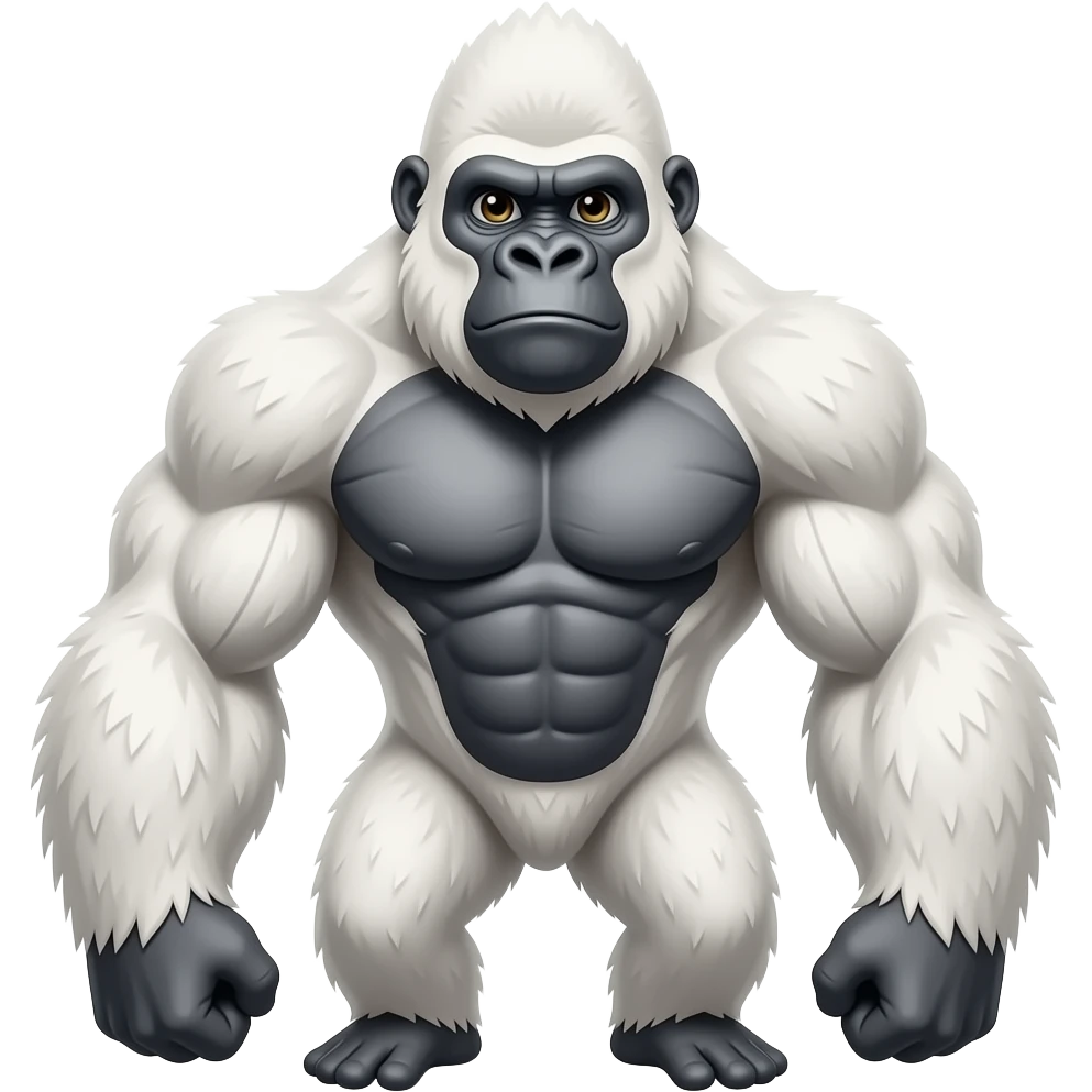 White Gorilla  big muscle old emoji
