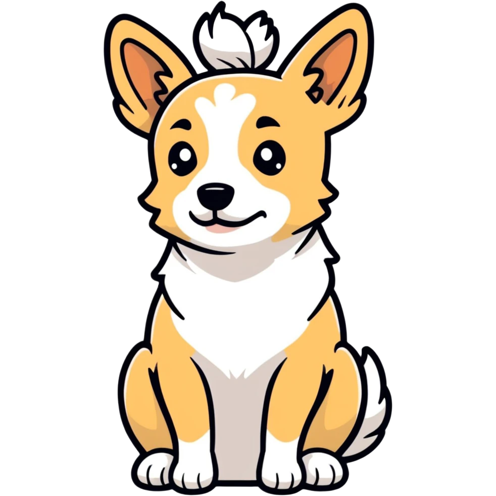 Dog with manbun emoji