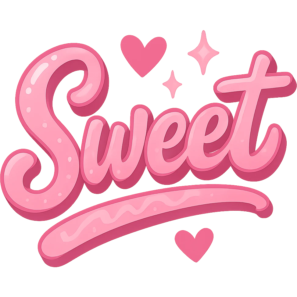 the word 'sweet' in a creative, pink-themed style, remove background emoji