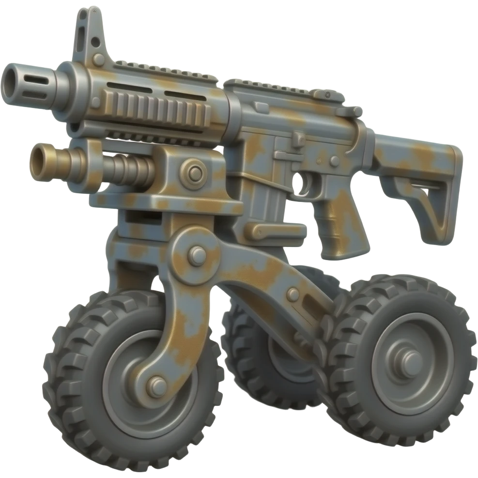rusty gun machine on wheels emoji