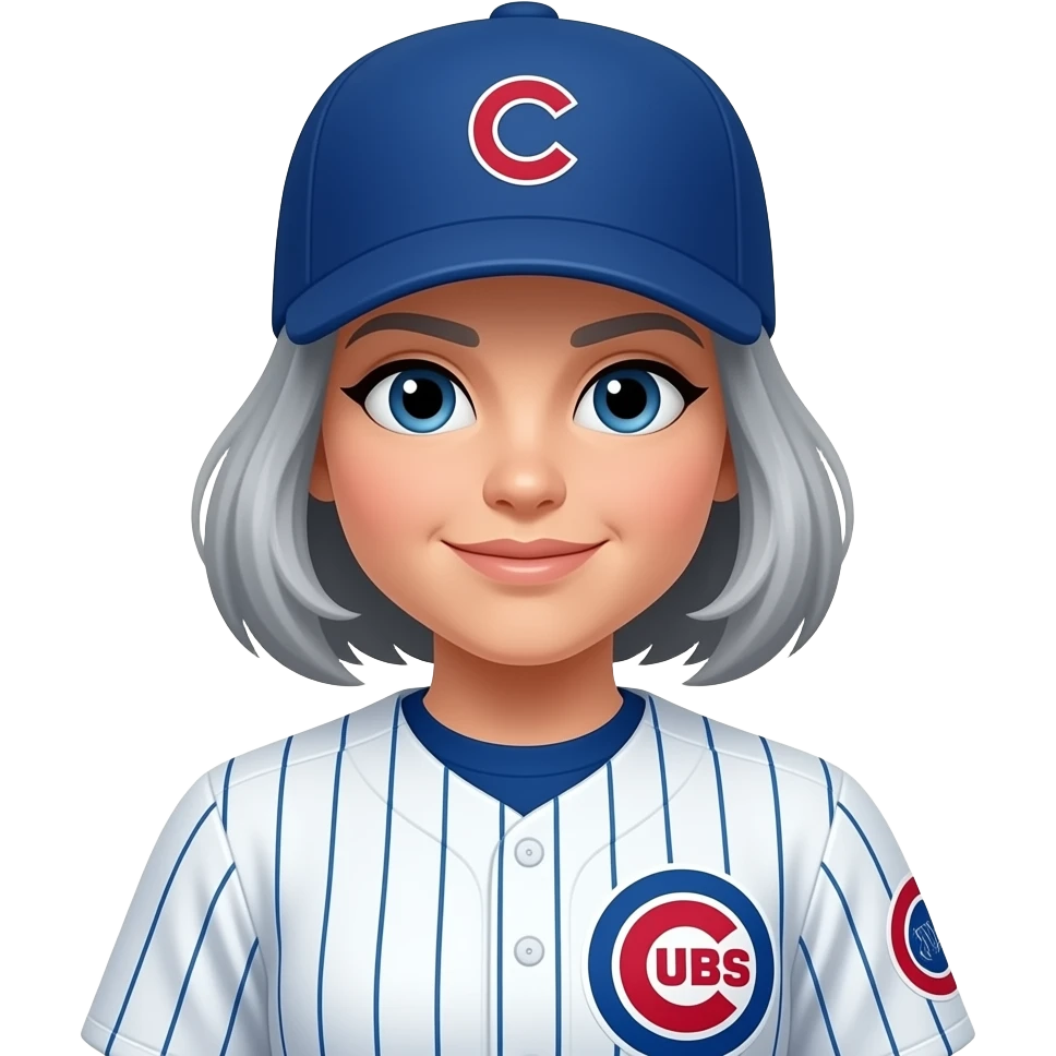 Female gray hair cubs baseball emoji