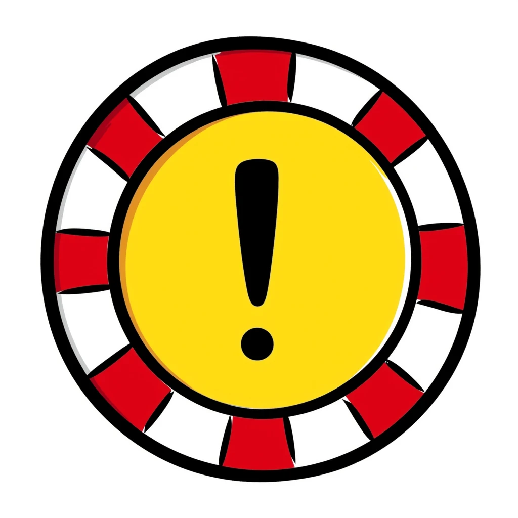 A round warning sign with red and white stripes around the edge and a warning symbol in the center. Hand-drawn doodle style with bright colors. emoji