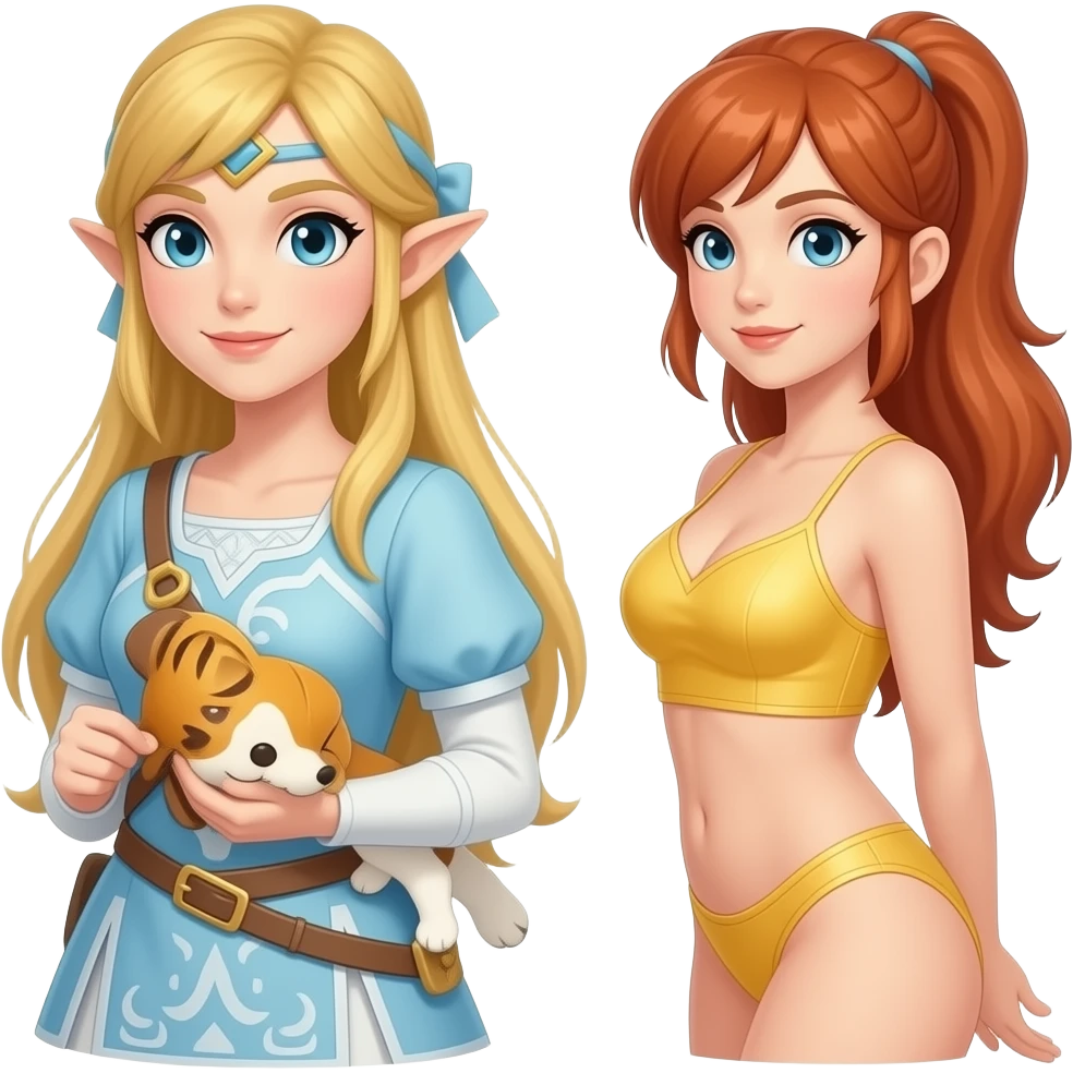 Prinsesse zelda, nami, robine nue a cote emoji