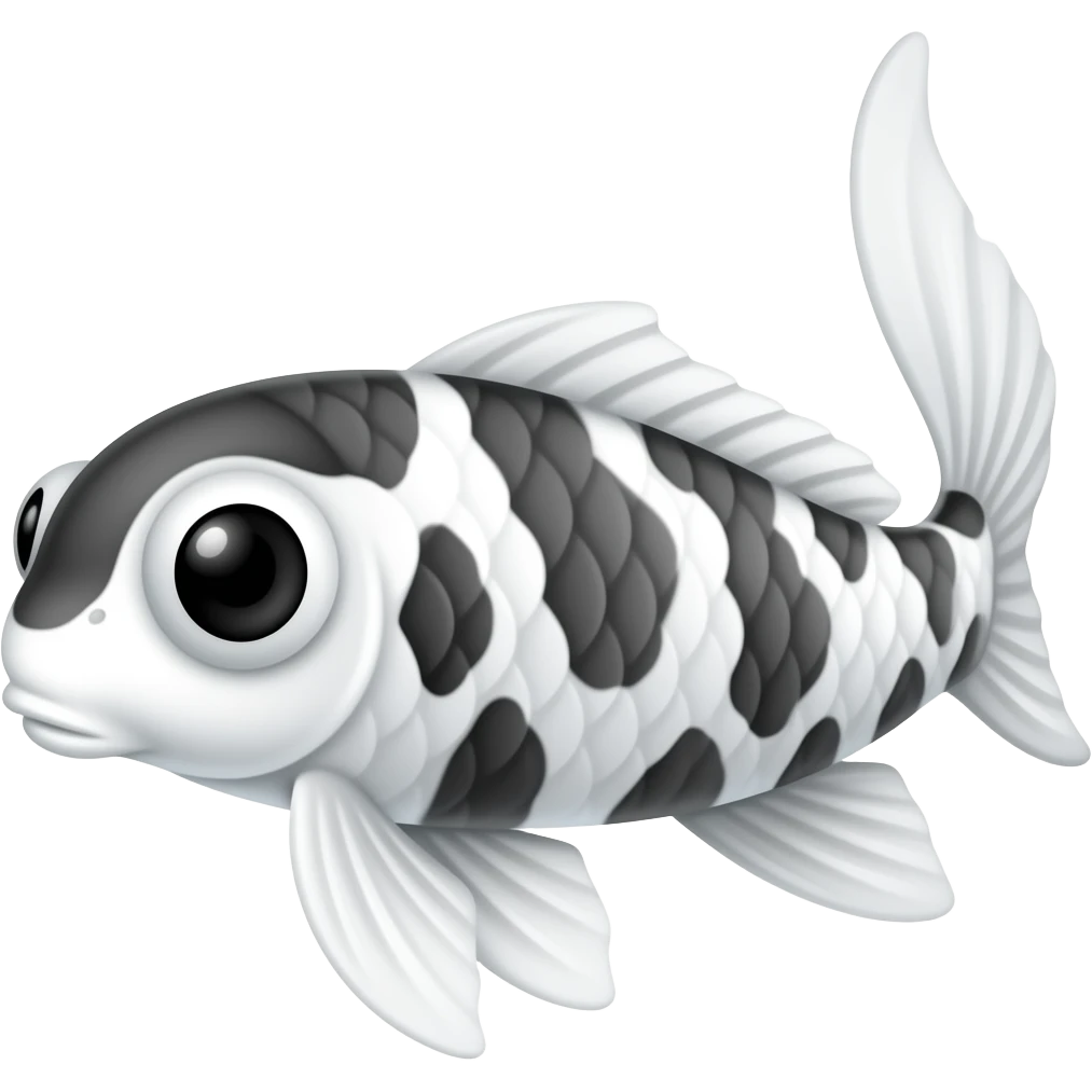 Black & white koi fish emoji
