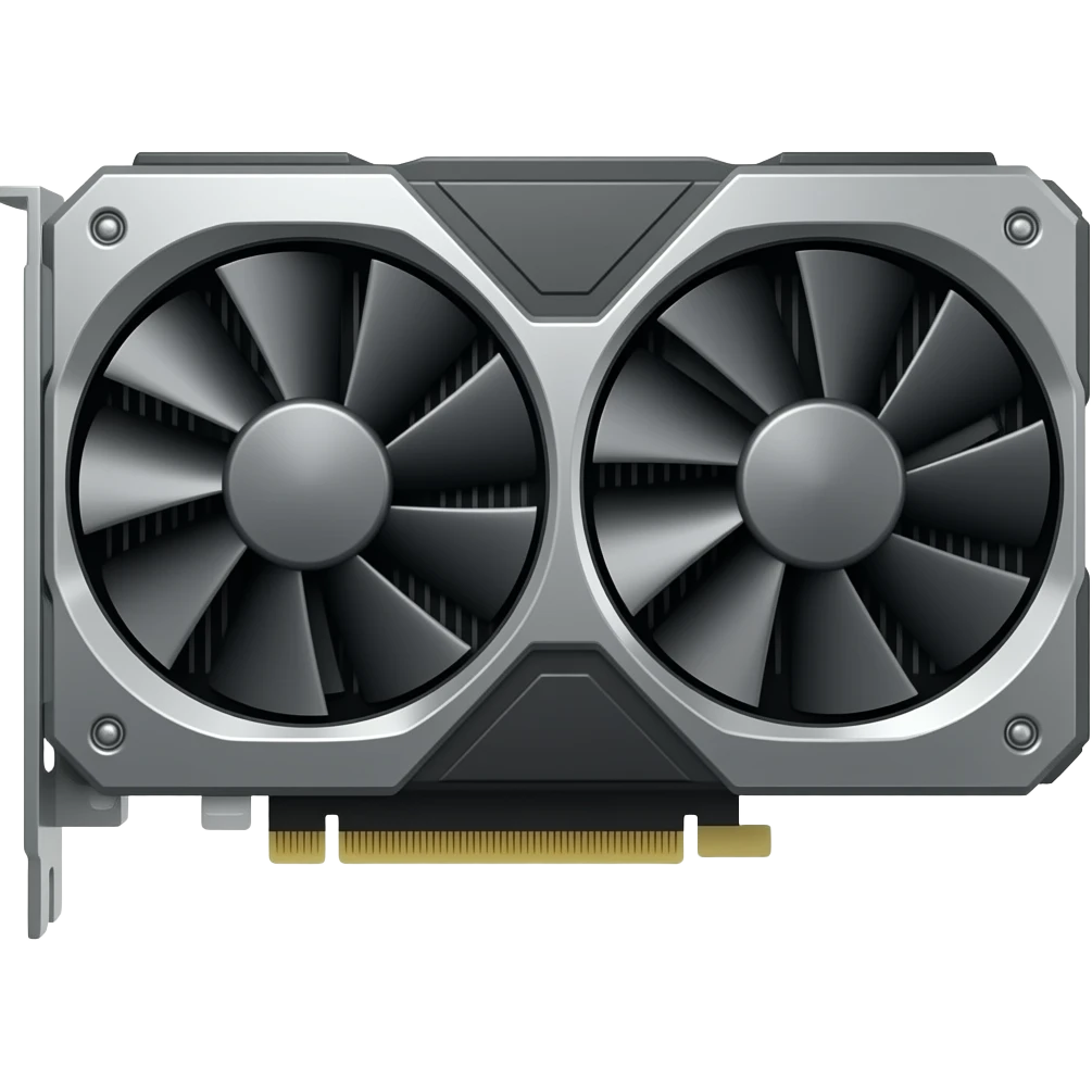 high-end GPU 3d rectangular video card two coolers emoji