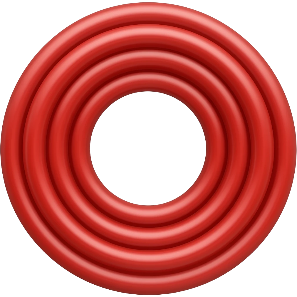 A red hose that is obviously a hose one strand just one line not like us not like all curled up emoji