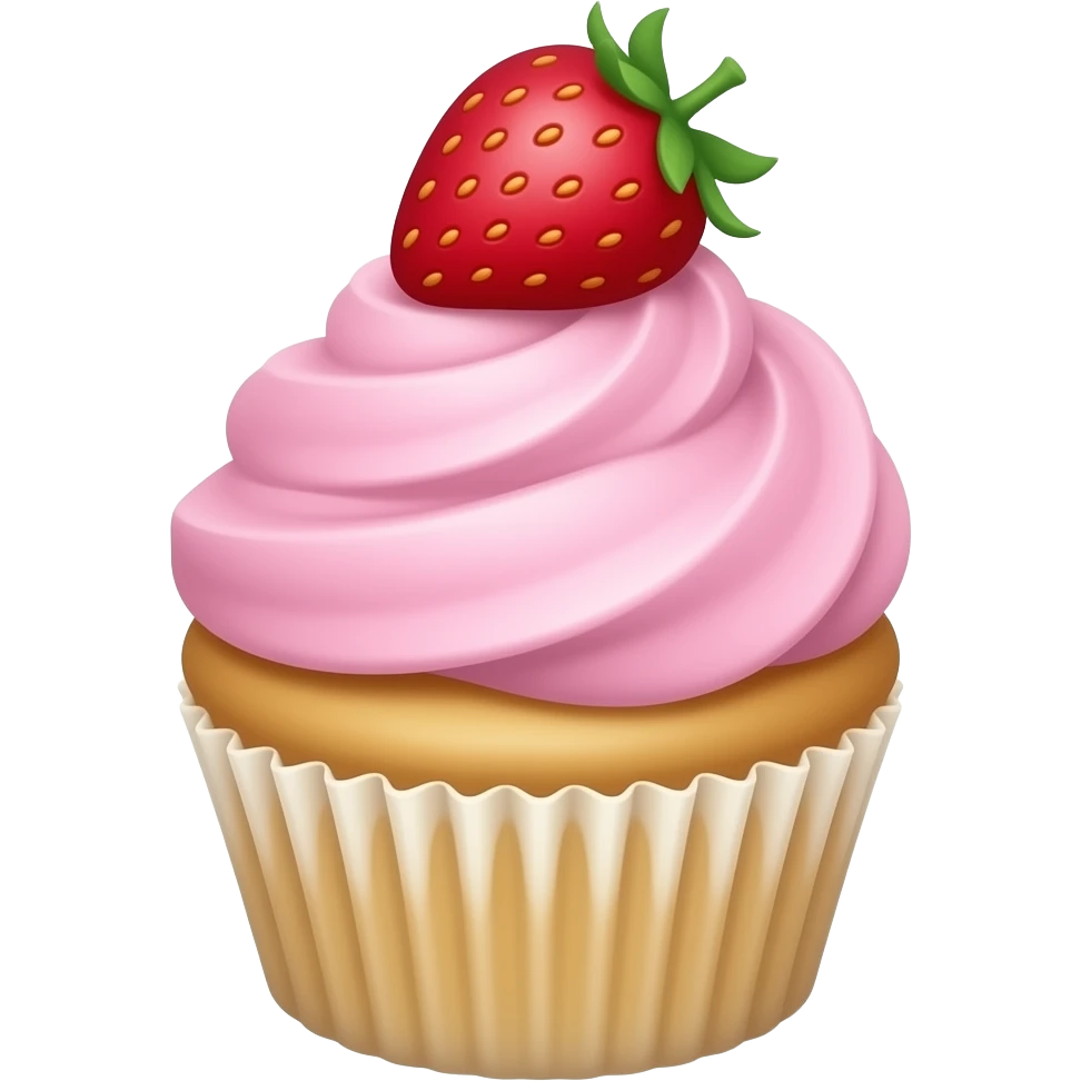 Cupcake with pink icing emoji