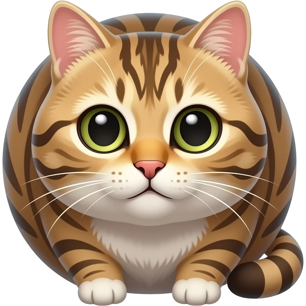 tabby cat in ball shape emoji