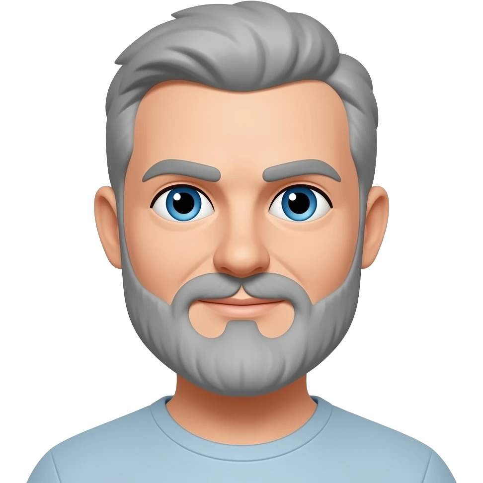 more grey in the beard. blue eyes emoji