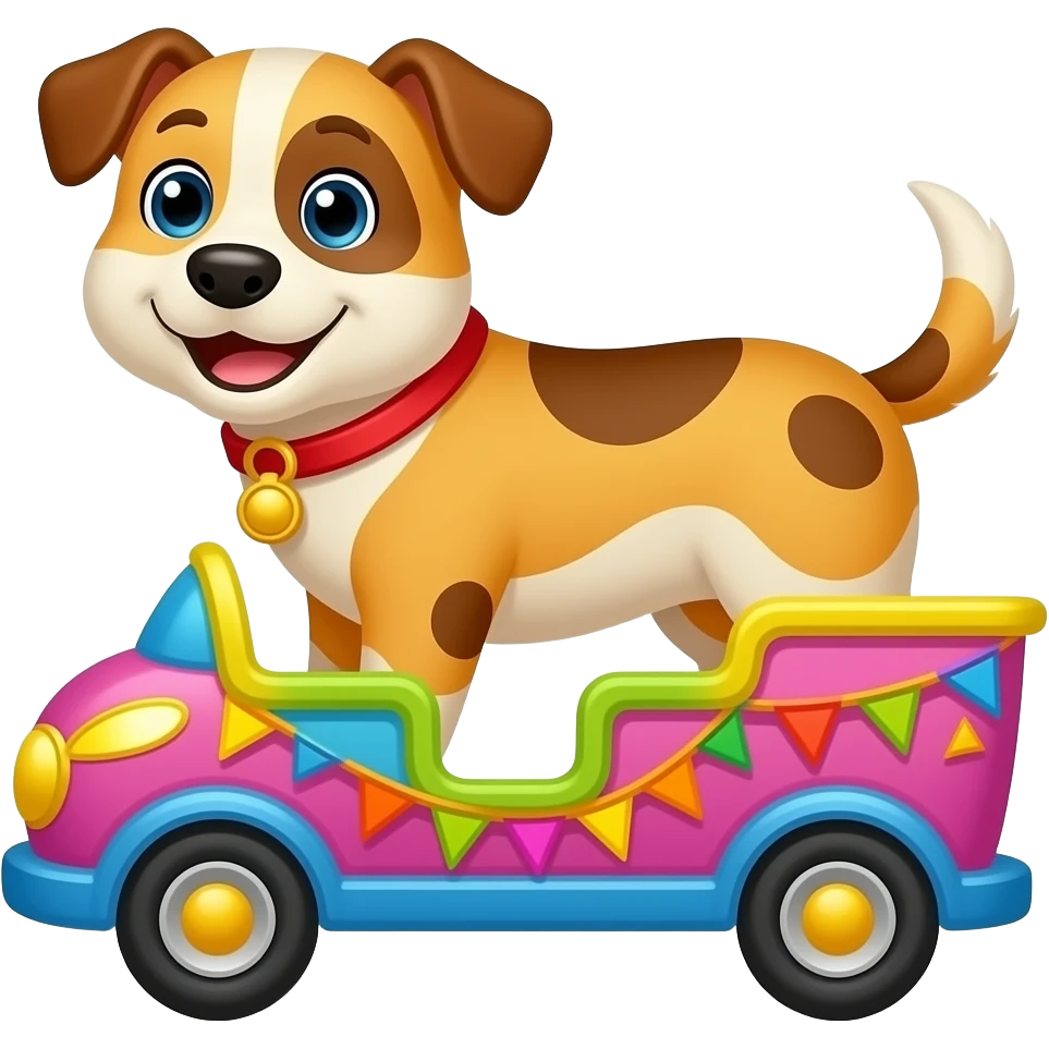 make a dog using a float, make it in an emoji style emoji