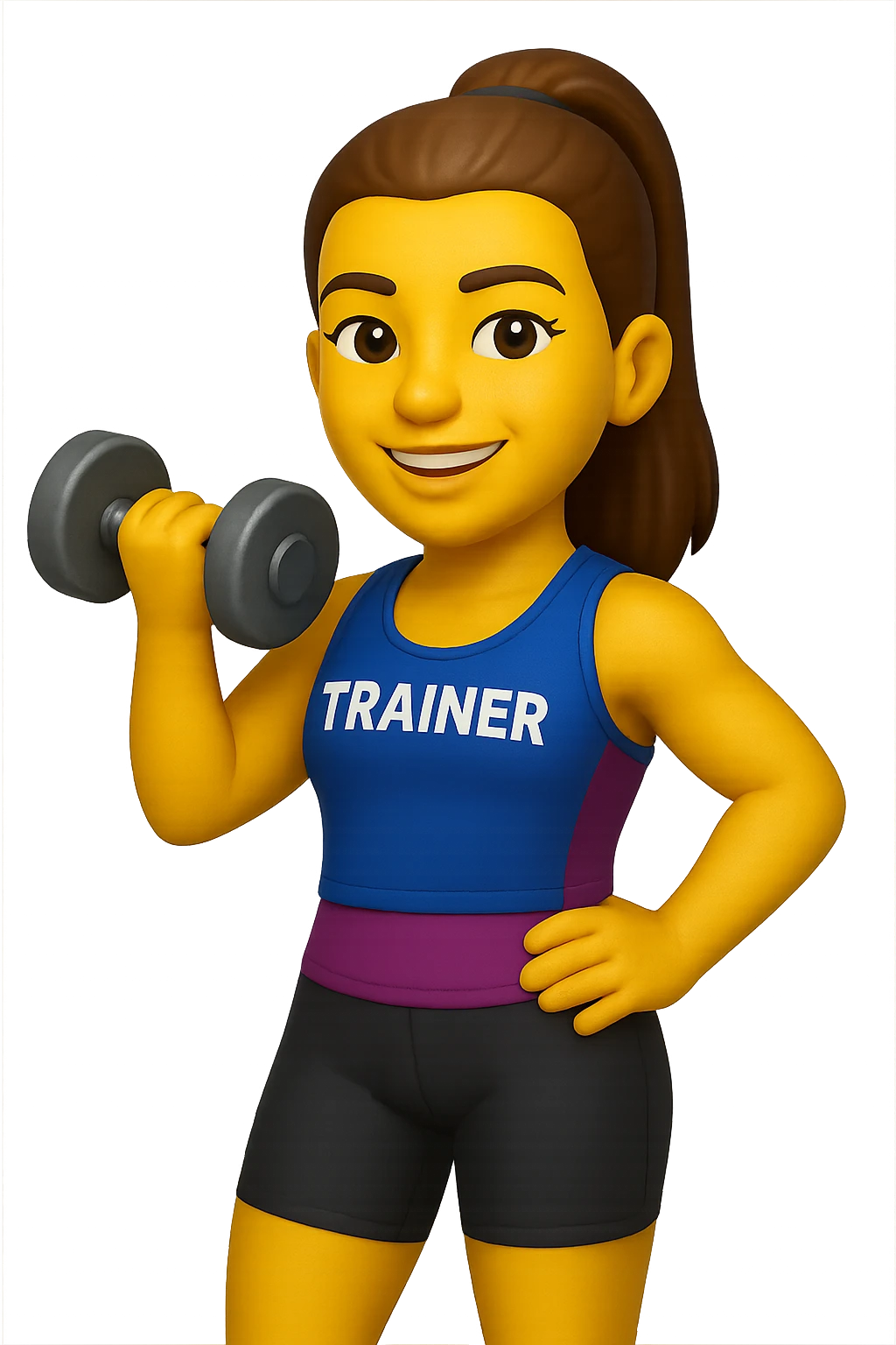 emoji 3d stile iphone che rappresenta una personal trainer donna 3d emoji