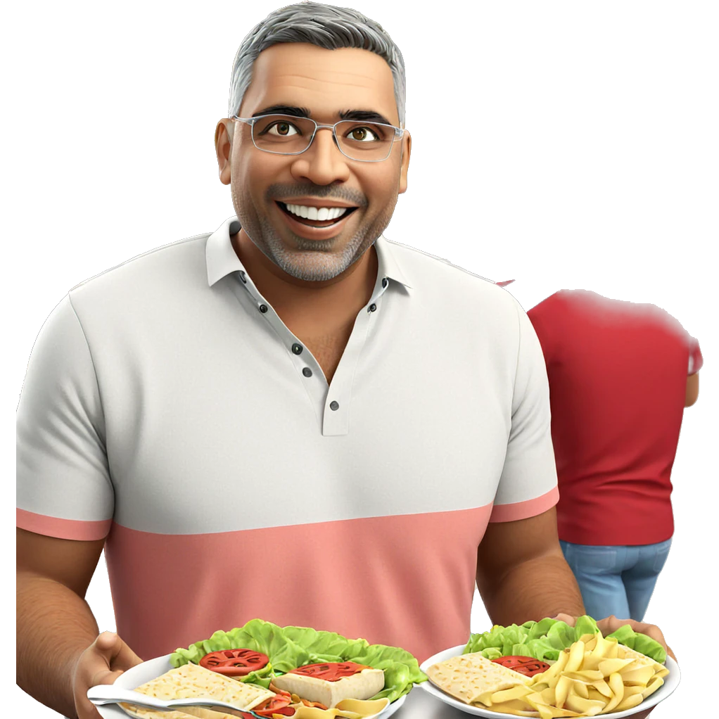 smiling boys enjoying a meal emoji