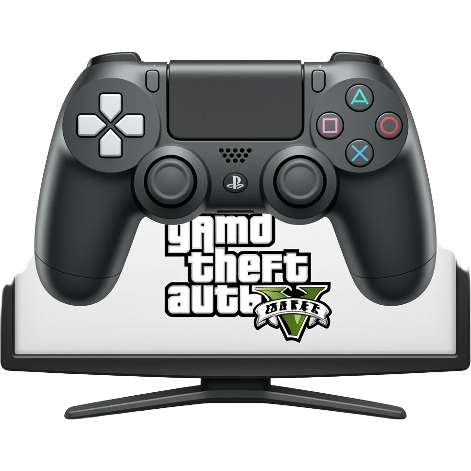 icone mannette ps5 dans un ecran tele et sur l ecran tv gta 5 emoji