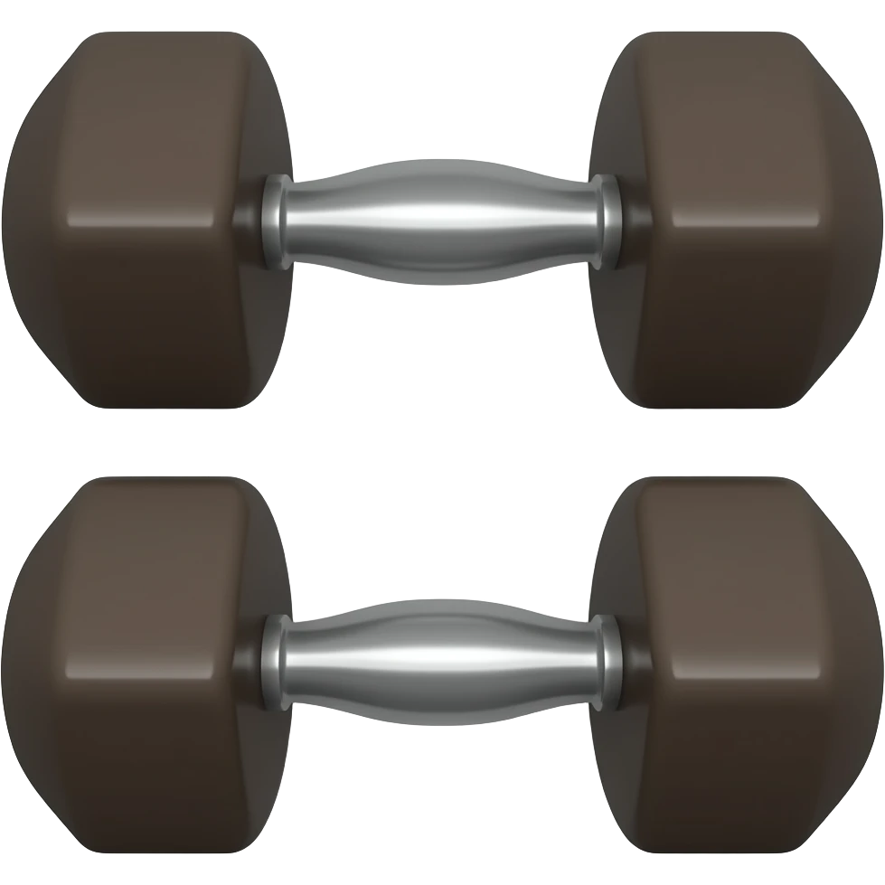 dark brown on an angle side by side dumbbells emoji