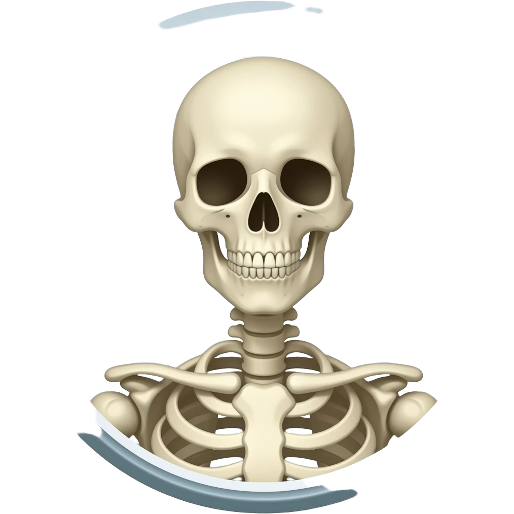 One skeleton head and shoulder with a plain circle and stripe symbol over it emoji