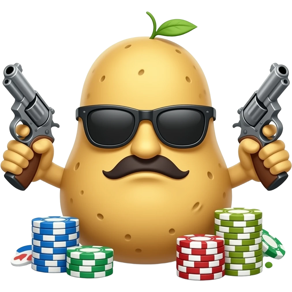 Potato gangster gambling guns emoji