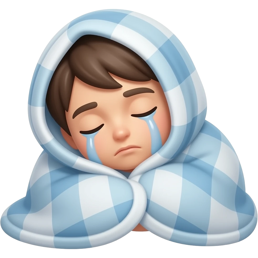 Sleeping cuddled in a blanket while drooling emoji