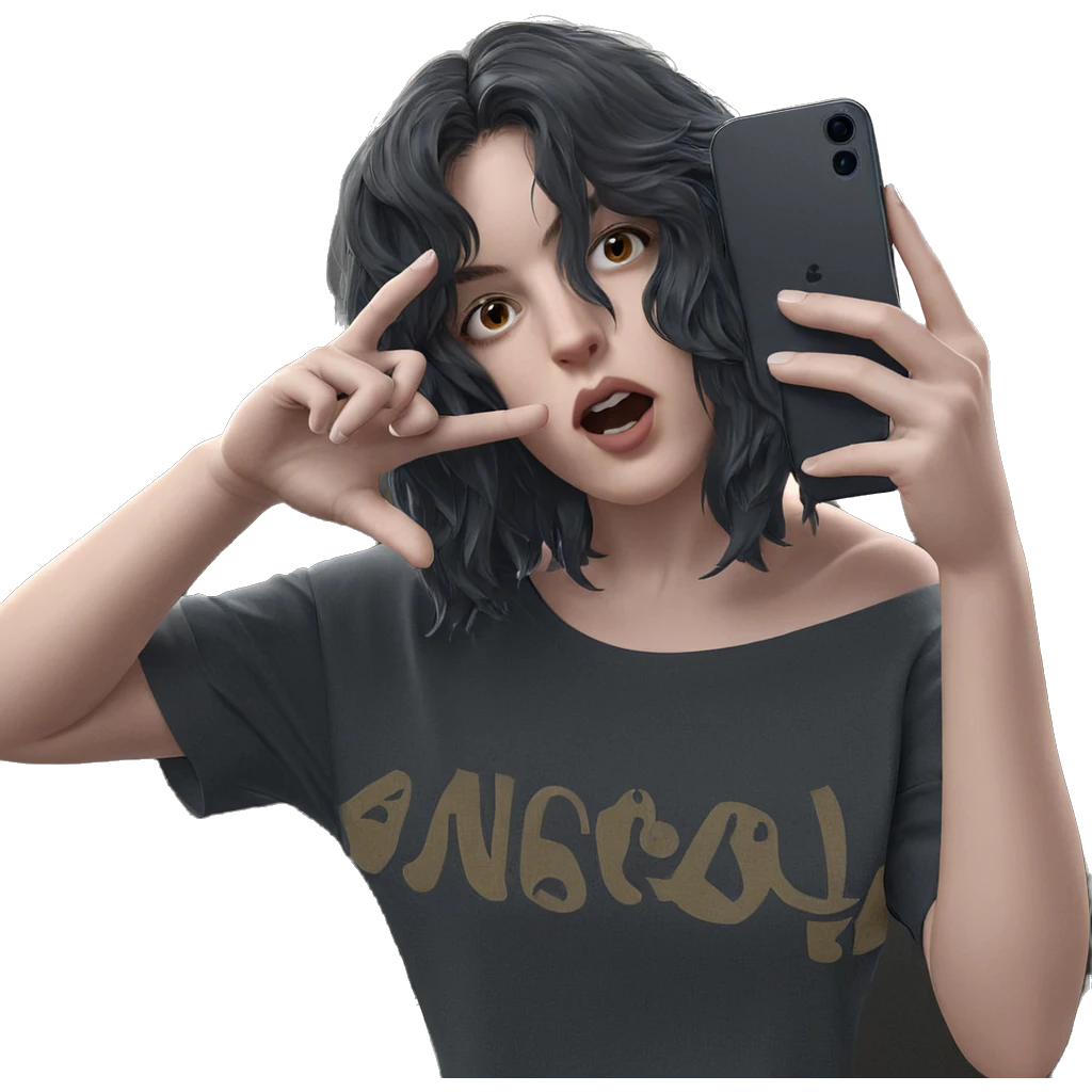 girl with phone in hand emoji