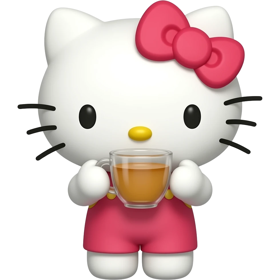 Hello kitty drink tea emoji