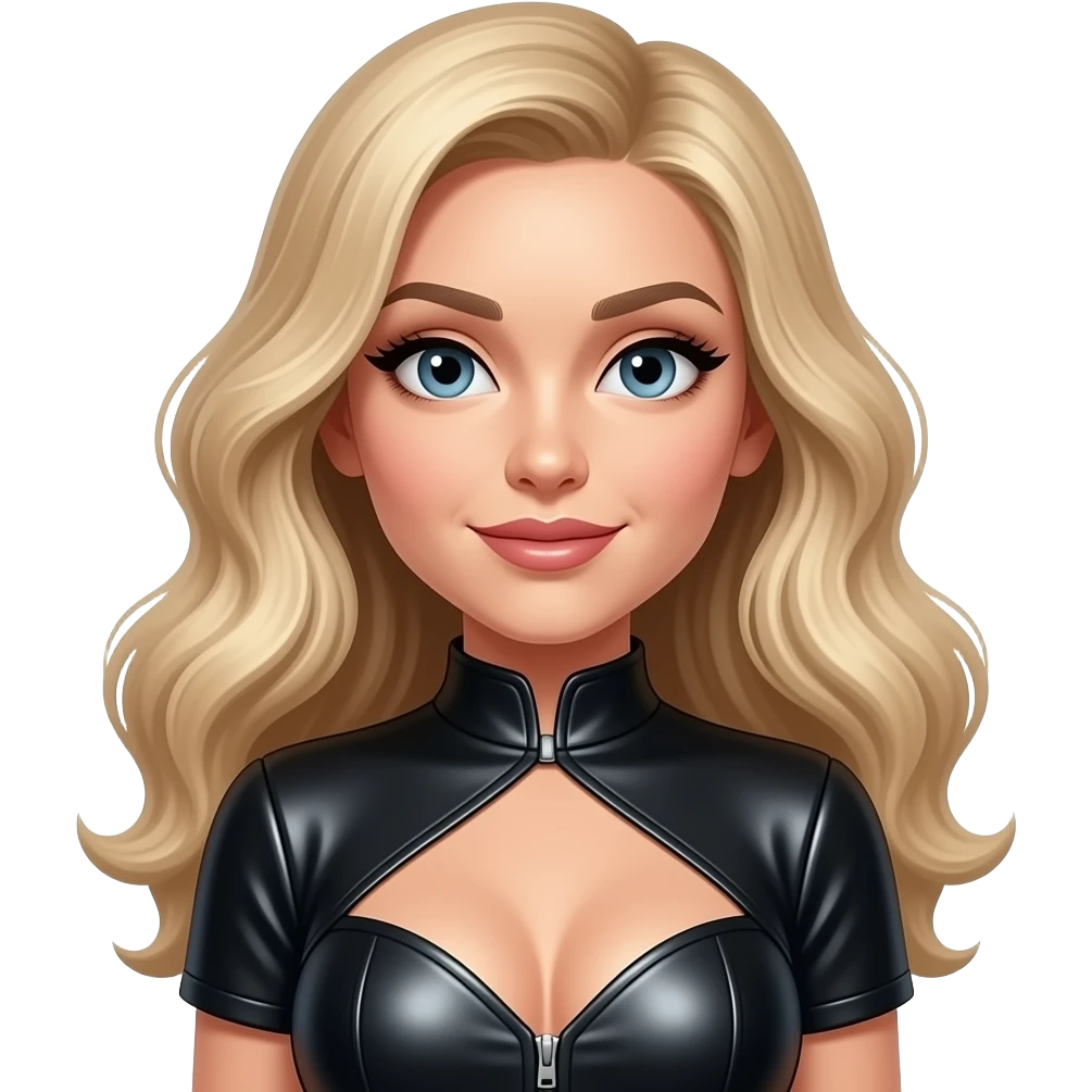 A gorgeous woman wearing tight leather emoji