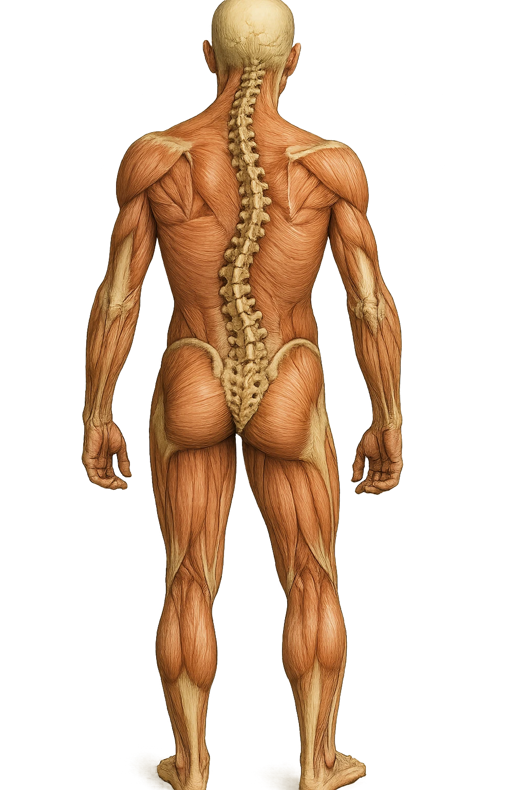 fai un immagine identica che riguarda un esercizio ma mettigli spina dorsale e muscoli in evidenza (anatomica) con colori naturali di un corpo umano. falla iperrealistica anatomica in 4k con spina dorsale storta in evidenza emoji