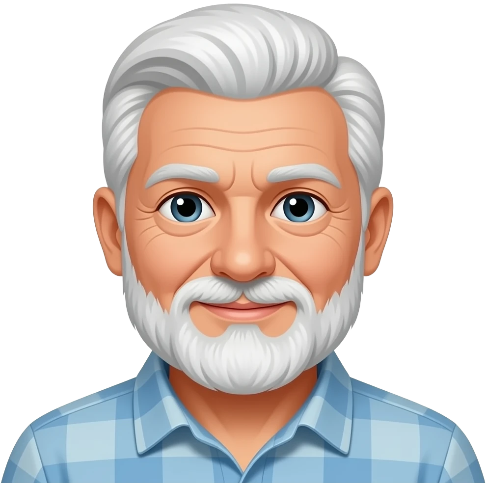 Older White guy white  hair white beatd emoji
