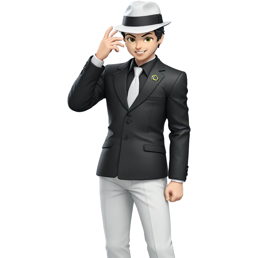 smiling boy in formal suit emoji